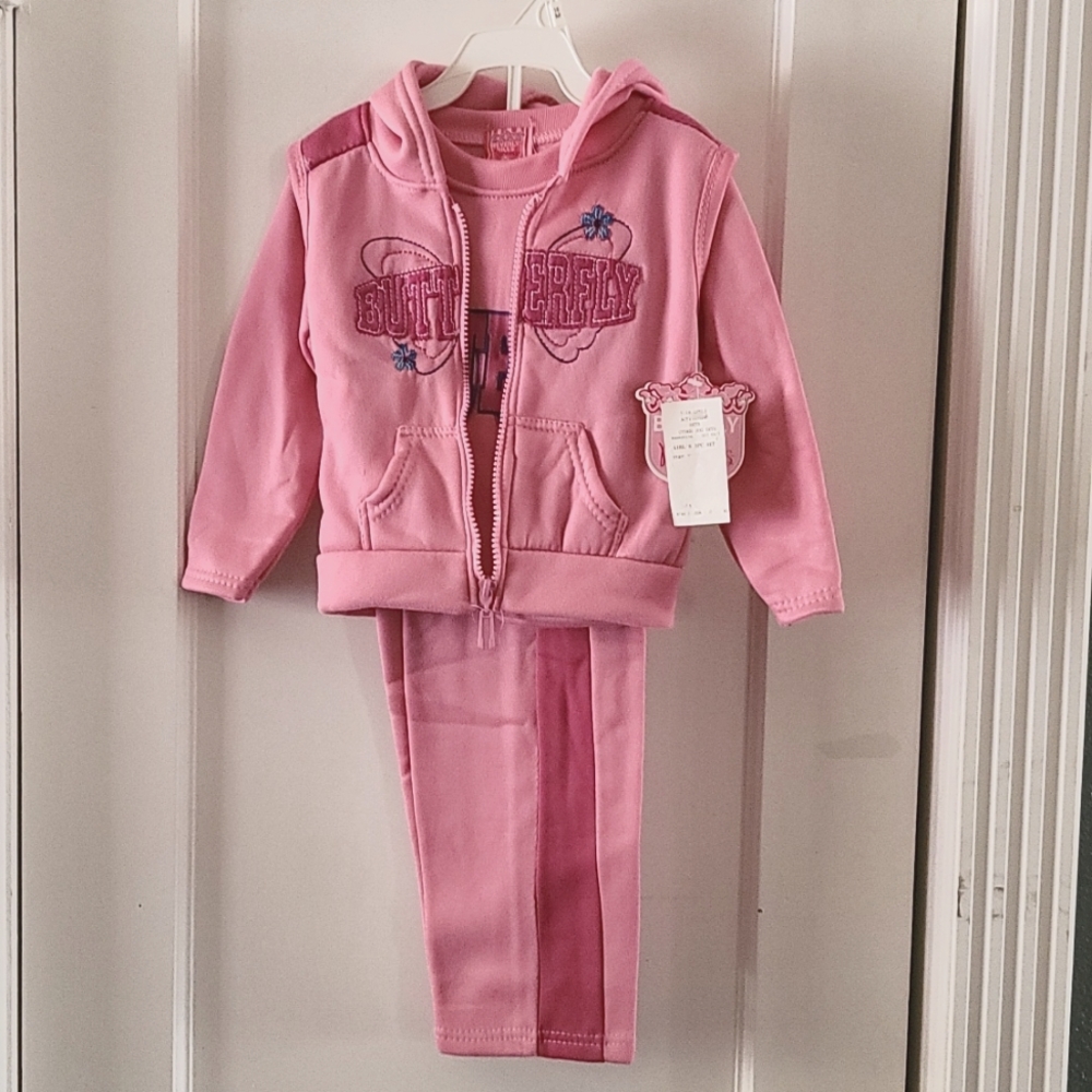 NWT 18M Beverly Hills Princess 3PC Activewear Jog Set